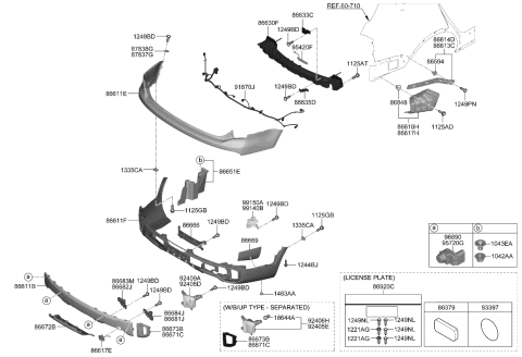 2024 Kia Telluride LAMP ASSY-REAR R/REF Diagram for 92405S9500