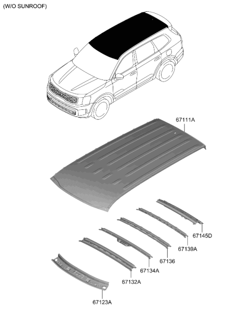 2023 Kia Telluride Roof Panel Diagram 1