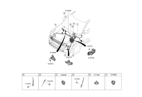 2024 Kia Telluride WIRING ASSY-FRT Diagram for 91230S9280