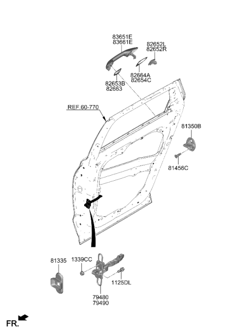 2023 Kia Telluride Rear Door Locking Diagram