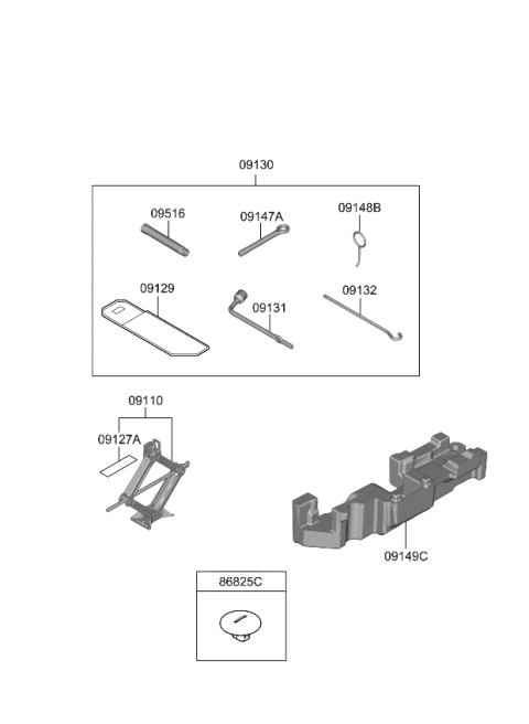 2023 Kia Telluride Pad U Diagram for 09149S9100