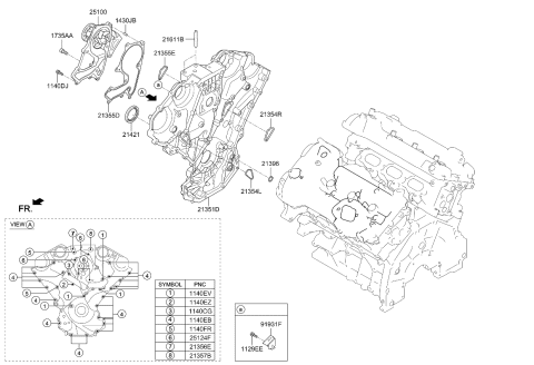 2023 Kia Telluride Belt Cover & Oil Pan Diagram 1