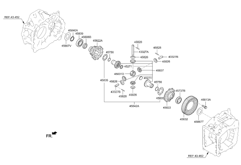 2023 Kia Telluride SHAFT-PINION SHORT Diagram for 458364G100