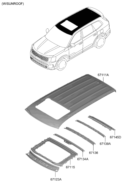 2023 Kia Telluride Roof Panel Diagram 2