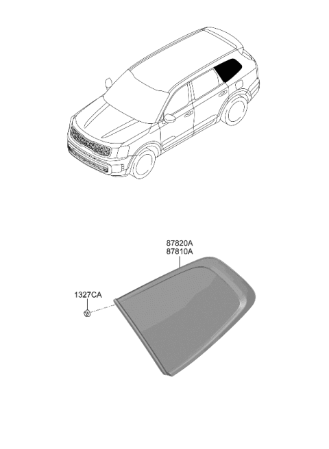 2023 Kia Telluride Quarter Window Diagram