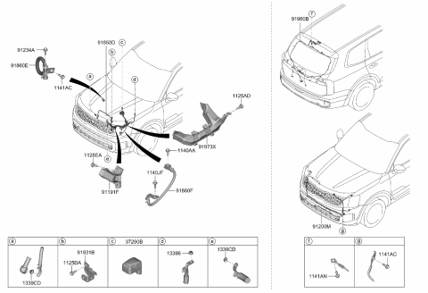 2024 Kia Telluride WIRING ASSY-TAIL GAT Diagram for 91655S9060