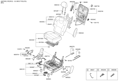 2023 Kia Telluride Right Armrest Assembly Diagram for 89909S9010ONA