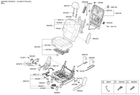 2023 Kia Telluride ARMREST ASSY-RH Diagram for 89909S9010XNS