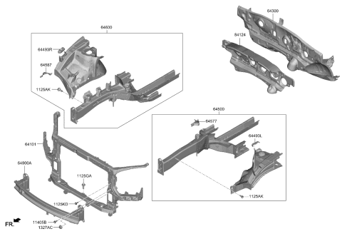 2024 Kia Telluride PANEL COMPLETE-FENDE Diagram for 64500S9500