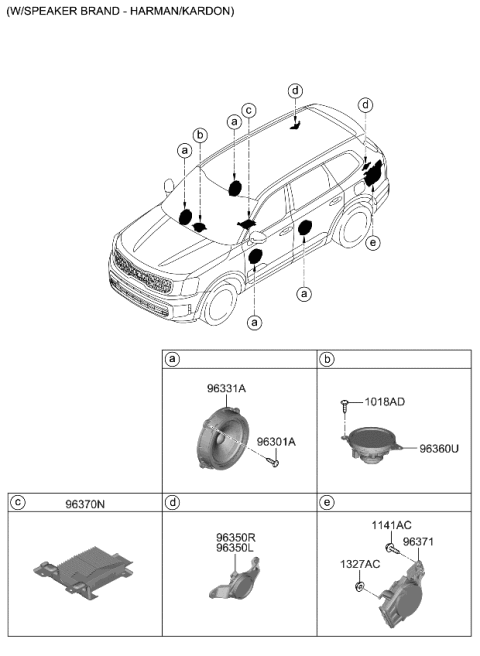 2023 Kia Telluride SPEAKER ASSY-DR Diagram for 96330S1050