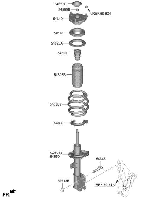 2023 Kia Telluride Spring & Strut-Front Diagram