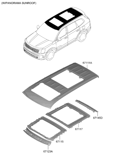 2024 Kia Telluride Roof Panel Diagram 3