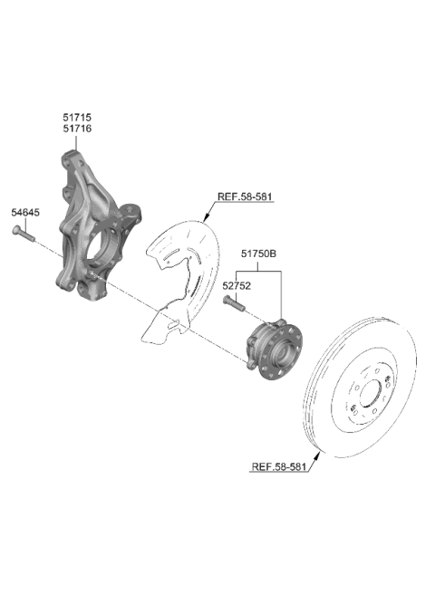 2023 Kia Telluride Front Axle Knuckle Left Diagram for 51710S9200