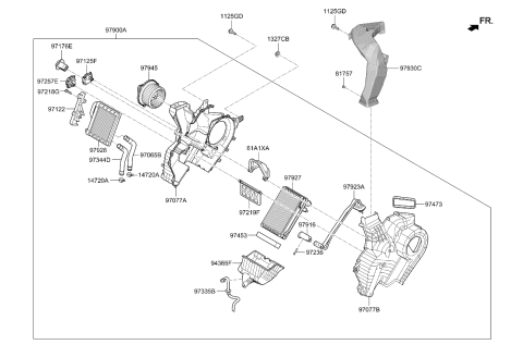 2024 Kia Telluride Air Door Recirculation Actuator Diagram for 971621UAA0