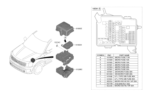 2023 Kia Telluride LOWER COVER-U/H J/BO Diagram for 919B5S8100