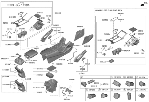 2023 Kia Telluride GARNISH ASSY-CONSOLE Diagram for 84695S9900GYT