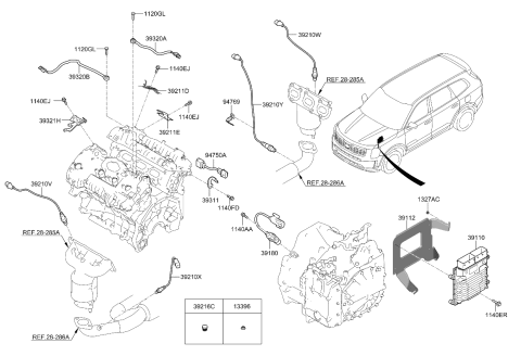 2024 Kia Telluride ELECTRONIC CONTROL U Diagram for 391023LNN5