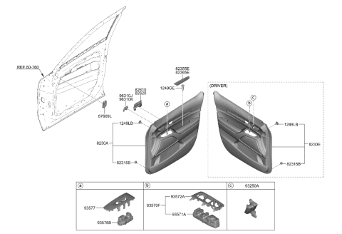 2024 Kia Telluride Trim-Front Door Diagram
