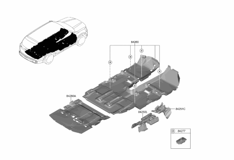 2023 Kia Telluride CARPET ASSY-FLOOR Diagram for 84260S9500WK