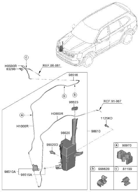 2023 Kia Telluride Windshield Washer Diagram