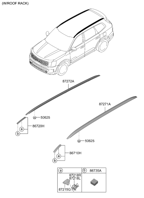 2024 Kia Telluride Roof Garnish & Rear Spoiler Diagram 2