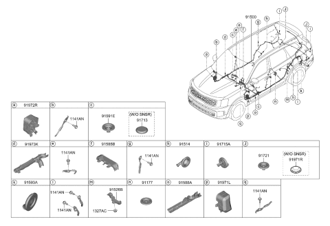 2023 Kia Telluride Multi Connector Box Diagram for 91968S9000