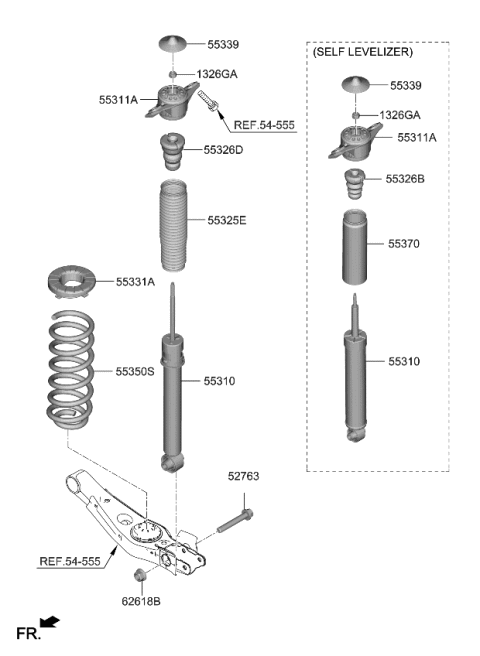 2023 Kia Telluride Rear Spring & Strut Diagram