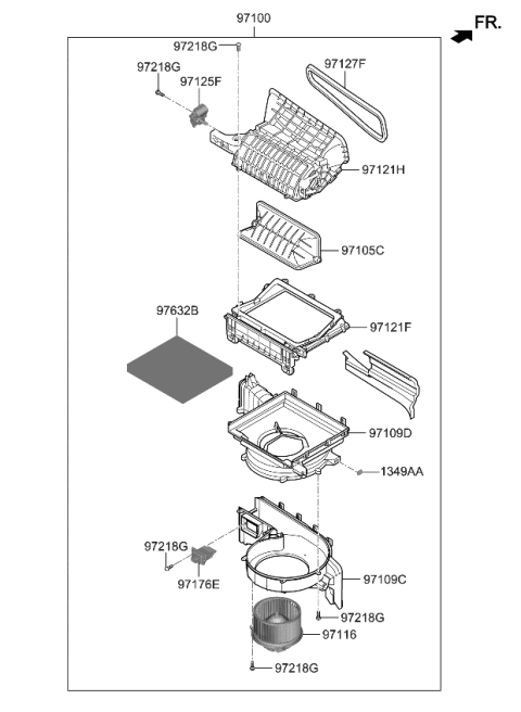 2024 Kia Telluride FILTER ASSY-AIR Diagram for 97133C0000