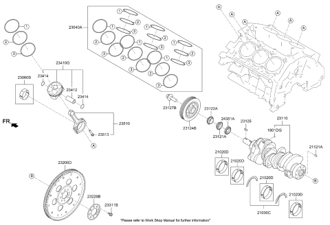 2023 Kia Telluride Crankshaft & Piston Diagram