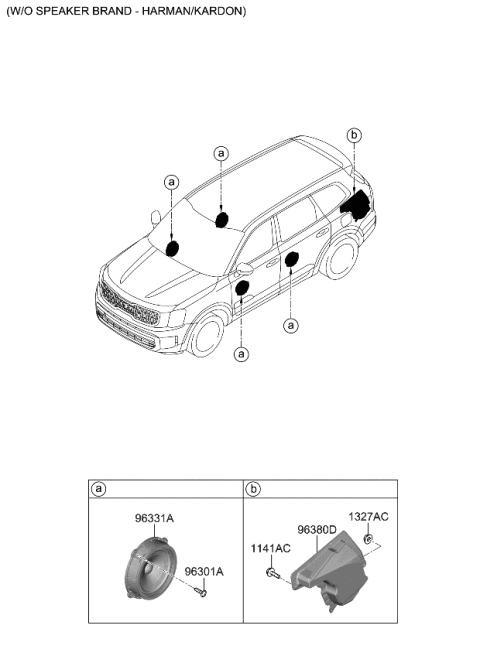 2023 Kia Telluride Pad U Diagram for 96380S9500