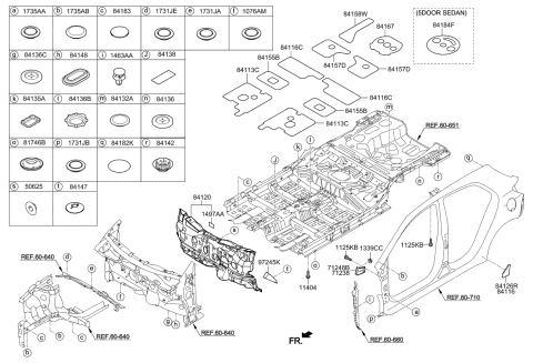 2021 Kia Rio Pad Assembly-Isolation Dash Diagram for 84120H9000