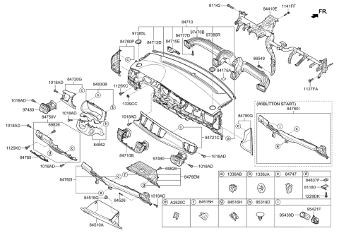 2023 Kia Rio Crash Pad Diagram