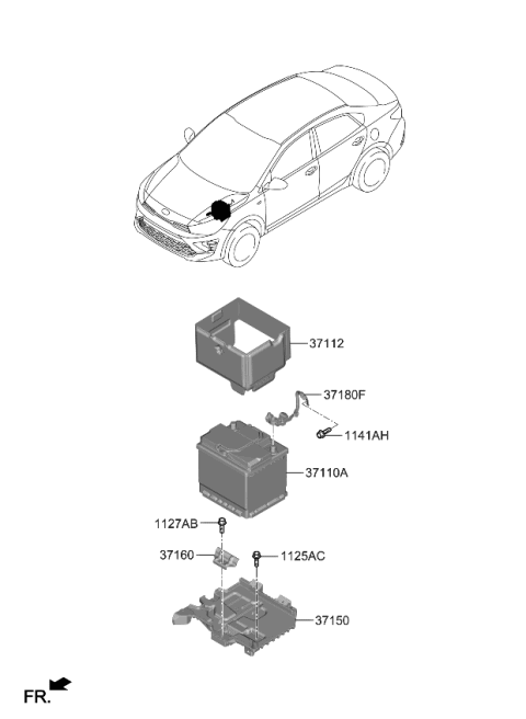 2023 Kia Rio Sensor Assy-Battery Diagram for 37180H8700