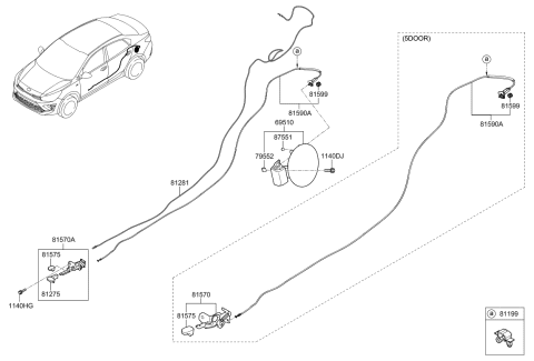 2023 Kia Rio Fuel Filler Door Diagram