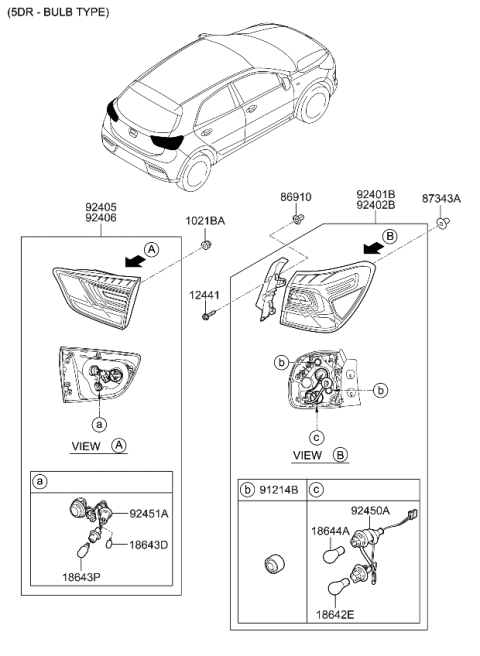 2021 Kia Rio Rear Combination Lamp Diagram 1