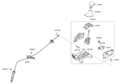 2022 Kia Rio Shift Lever Control Diagram 1