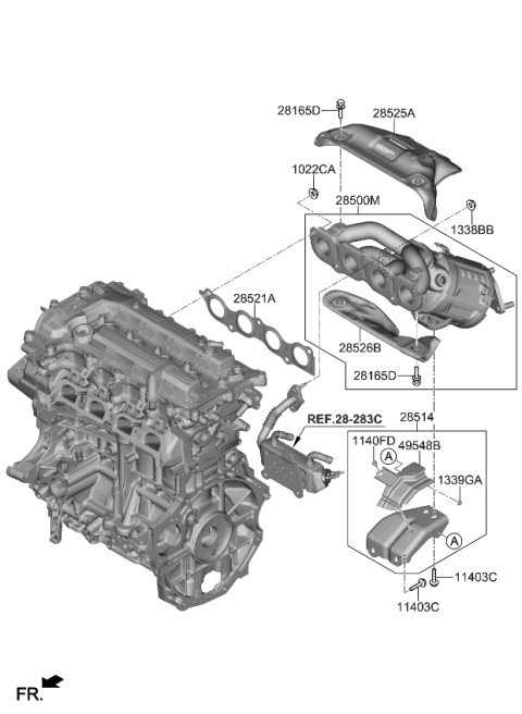 2021 Kia Rio Exhaust Manifold Module Diagram for 285002MMA0