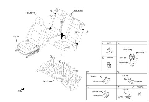 2023 Kia Rio Hinge Assembly-Rear Seat Diagram for 89720H9000