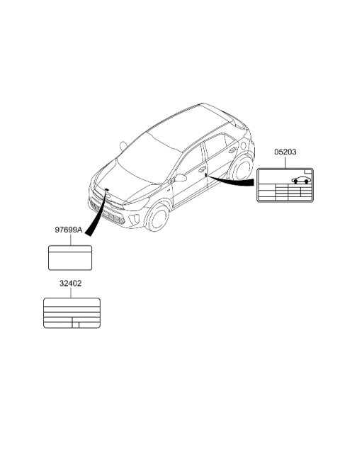 2022 Kia Rio Label-Emission Diagram for 324502MSC8