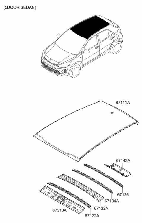 2021 Kia Rio Roof Panel Diagram 2