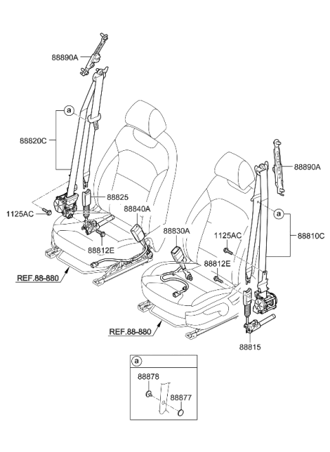 2023 Kia Rio Belt-Front Seat Diagram