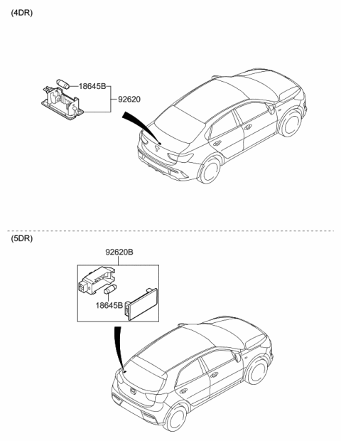 2023 Kia Rio Lamp Assembly-Luggage Room Diagram for 92620G6000