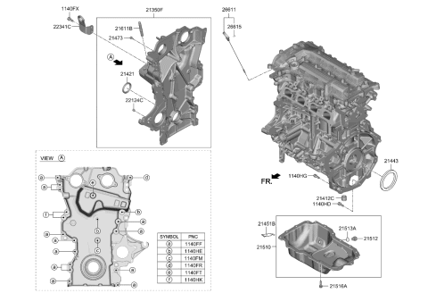 2021 Kia Rio Belt Cover & Oil Pan Diagram