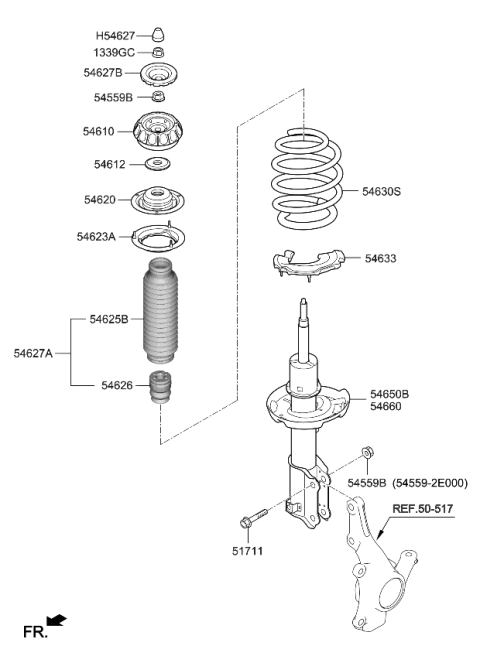 2021 Kia Rio Spring & Strut-Front Diagram