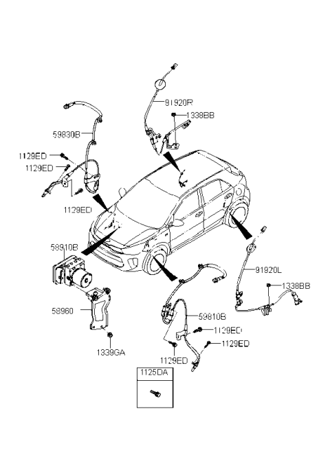 2021 Kia Rio Hydraulic Unit Assy Diagram for 58910H9580