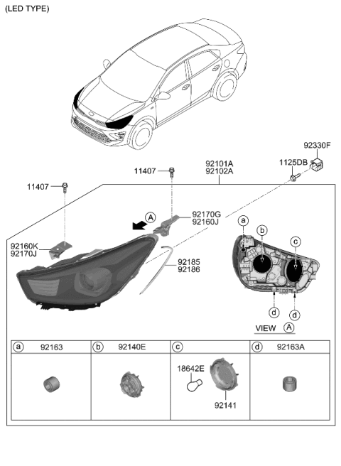 2023 Kia Rio Head Lamp Diagram 2