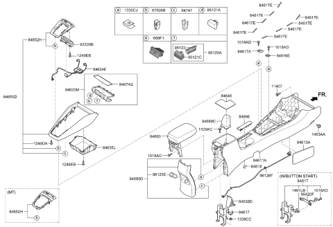 2021 Kia Rio Console Diagram