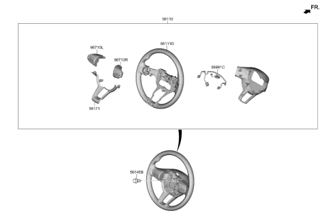 2023 Kia Rio Switch Assembly-STRG Rem Diagram for 96710H8031WK