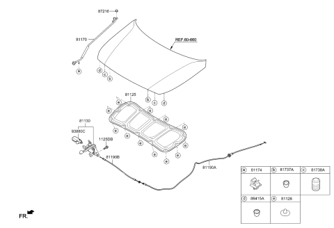 2023 Kia Rio Hood Trim Diagram