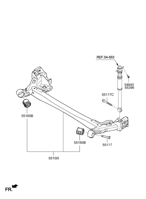 2023 Kia Rio Rear Suspension Control Arm Diagram
